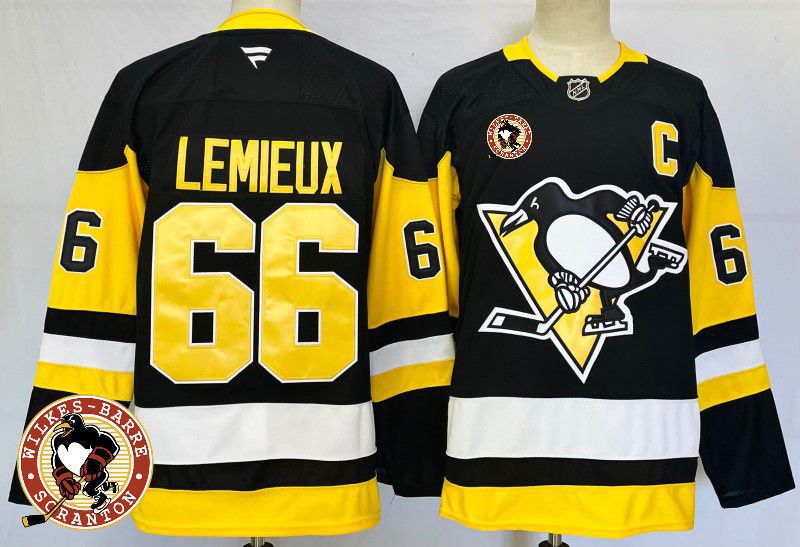 Men Pittsburgh Penguins #66 Lemieux Black Fanatics 2025 NHL Jersey style 4->pittsburgh penguins->NHL Jersey